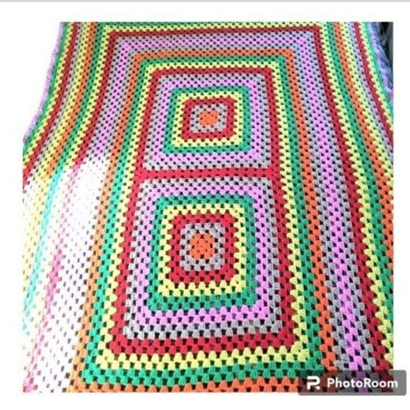 Crochet Handmade Quilt Boho Afghan Blanket Throw Traditional Yarn Art 69… - Picture 4 of 9